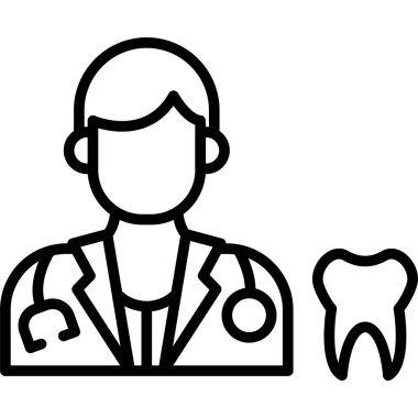 dişçi doktor simgesi ana hatlarıyla