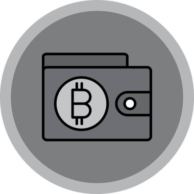 Bir bitcoin simgesinin vektör illüstrasyonu