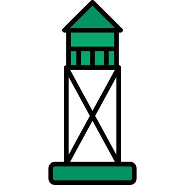 Kule ikonu. Web için kule vektör simgelerinin özet çizimi