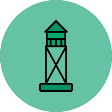 Deniz feneri. Web simgesi basit illüstrasyon