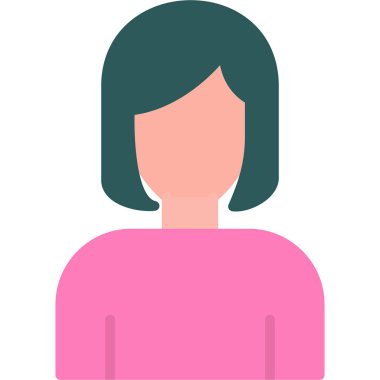avatar female woman icon in flat style