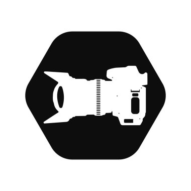 Kamera simgesi. Basit vektör çizimi. Düz tasarım 10 birim