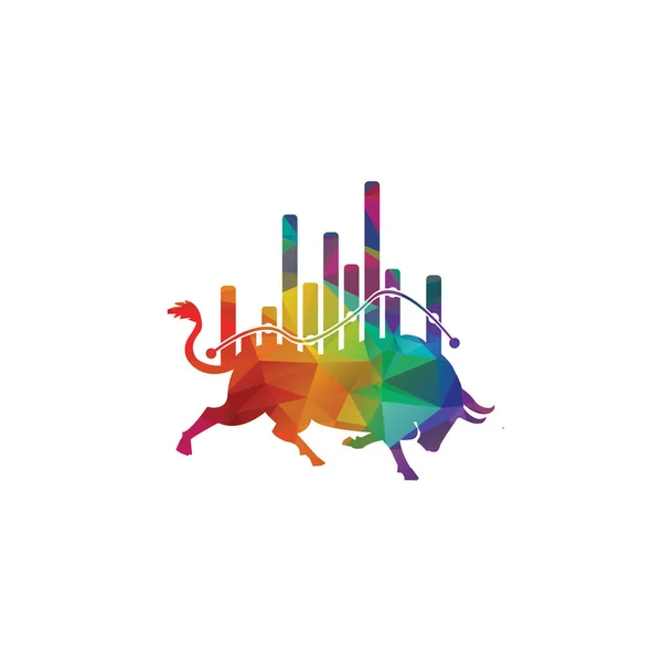 Trilha Financeira Logotipo Touro Financiamento Design Ilustração — Vetor de Stock