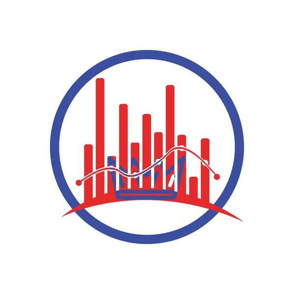 Logo Finansowe King Finance Concept Kształcie Pierścienia Czerwono Niebieskie Kolory — Wektor stockowy