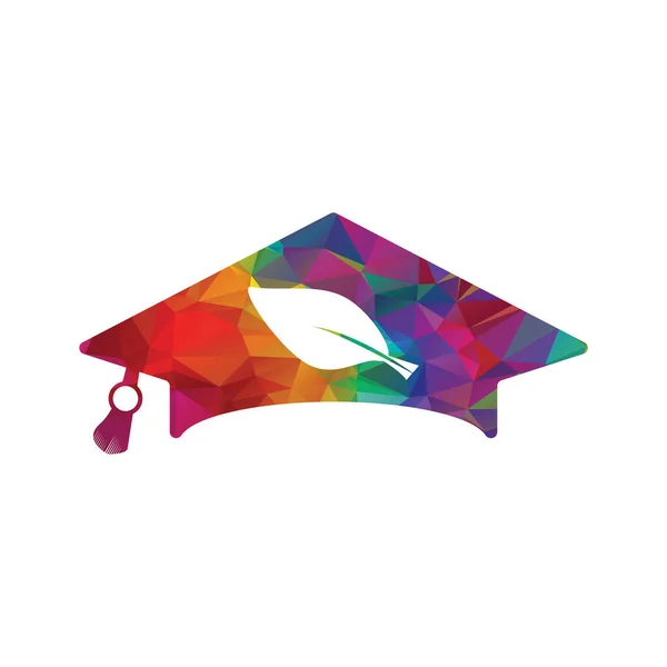 로고는 템플릿을 디자인 Graduation Cap Leave Icon — 스톡 벡터