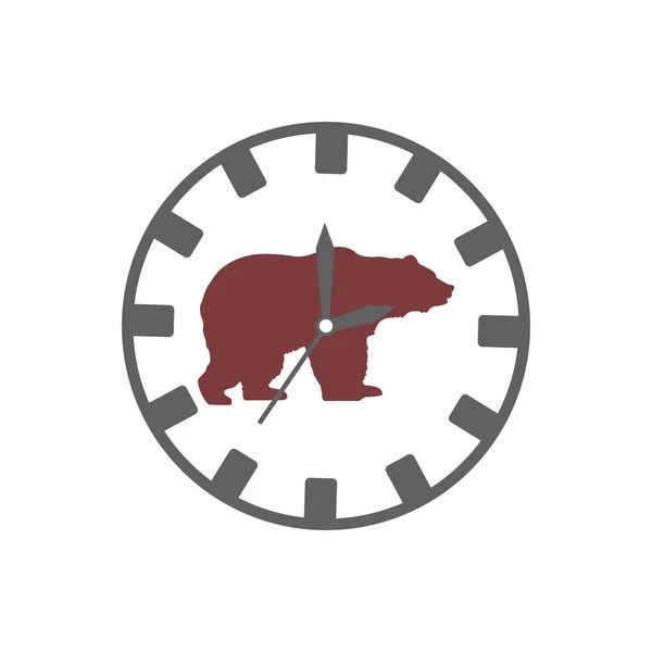 Ρολόι Τοίχου Αρκούδα Αργή Χρόνο Έννοια Σχεδιασμό Χρονική Διανυσματική Απεικόνιση — Διανυσματικό Αρχείο