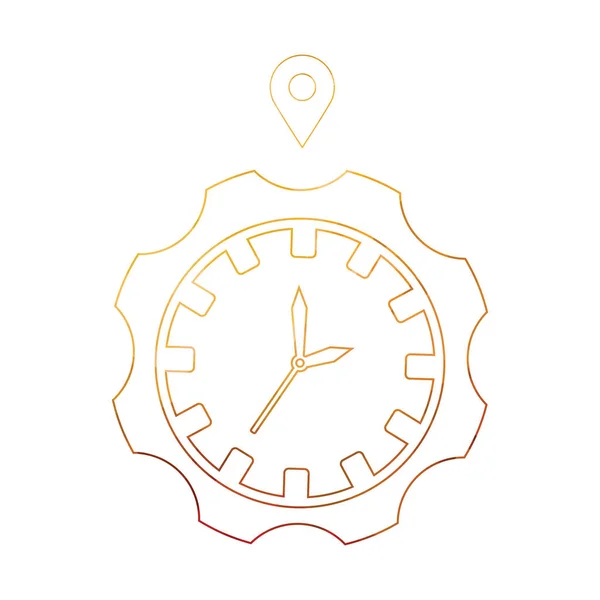 Zegarek Ścienny Lokalizacją Pin Unikalny Design Wektor Czasu Ilustracja — Wektor stockowy