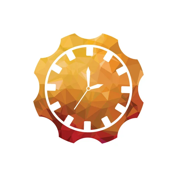 Reloj Pared Con Diseño Engranaje Tiempo Vector Reloj Ilustración — Vector de stock