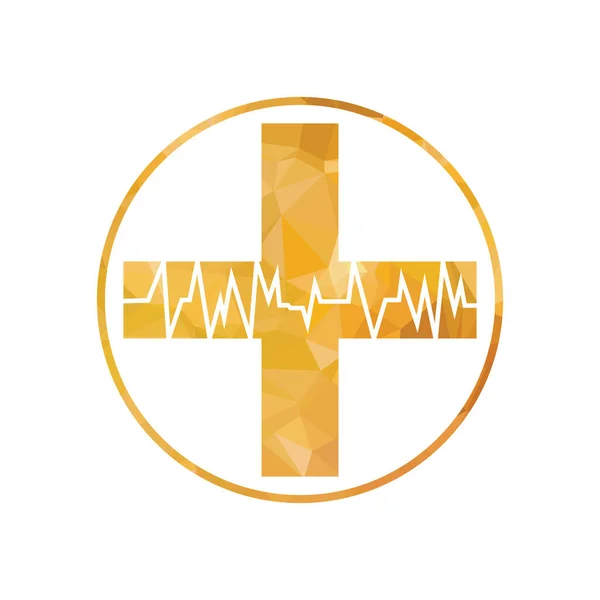 Abstract Logo Medical Center Polygonal Illustration Cross — Stock Vector