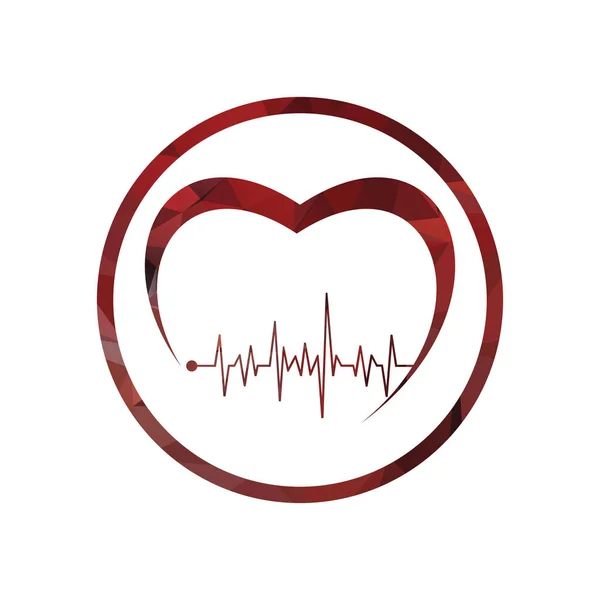 Icono Corazón Cardiograma Tema Médico Atención Médica Ilustración Vectorial — Vector de stock