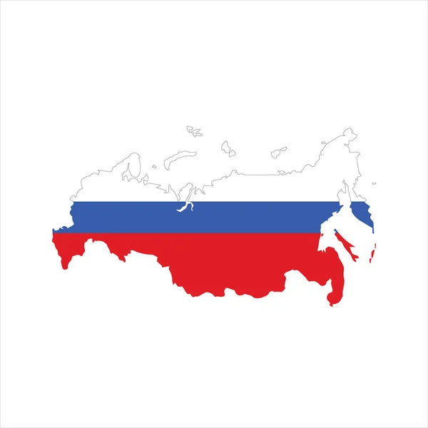 Oroszország Térkép Zászló Szürke Háttér Vektor Illusztráció Rész — Stock Vector