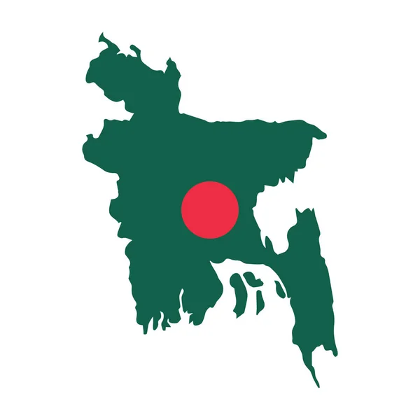 Flagge Von Bangladesch Auf Weißem Hintergrund Vektorillustration — Stockvektor