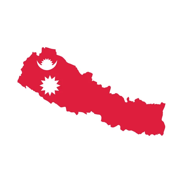 Mapa Nepalu Ilustracja Wektora Flagi — Wektor stockowy