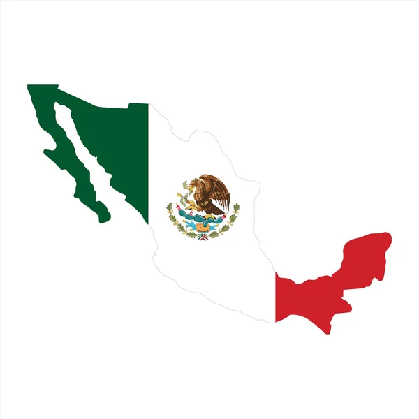 México Mapa Com Bandeira Nacional Ang Logotipo Conceito Ilustração Vetorial — Vetor de Stock