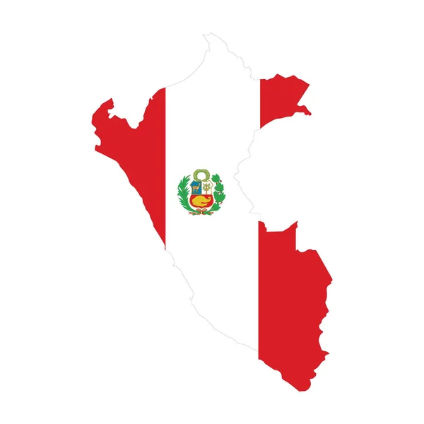 Peru Mapa Vetorial Ilustração Peru Bandeira Conceito Detalhado —  Vetores de Stock