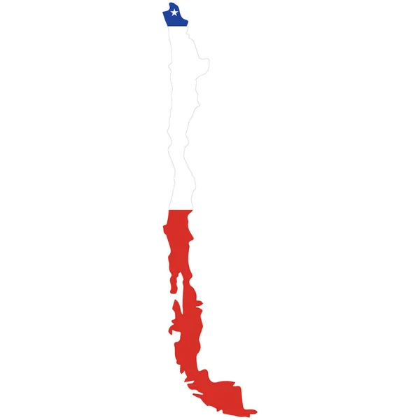 智利共和国地图和国旗详细的概念矢量说明 — 图库矢量图片