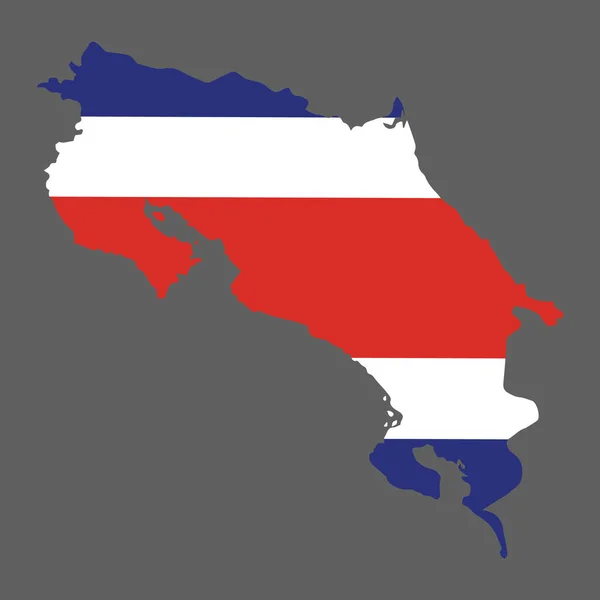 Costa Rica Karte Und Flaggenvektorabbildung — Stockvektor
