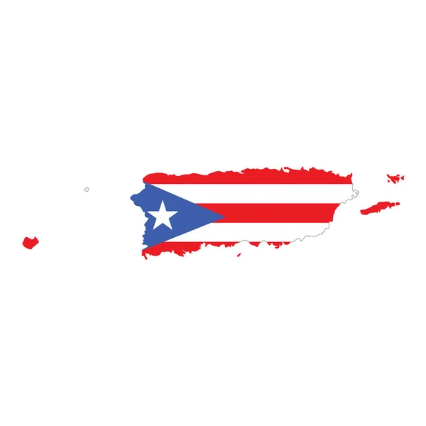 Portoriko Vektorové Ilustrace Mapa Území Vlajkový Design — Stockový vektor