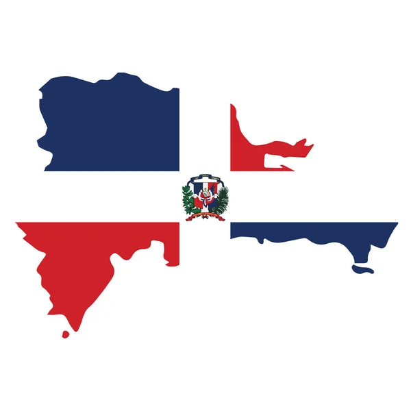 República Dominicana País Caribe Vetor Ilustração Bandeira Mapa Logotipo Projeto — Vetor de Stock