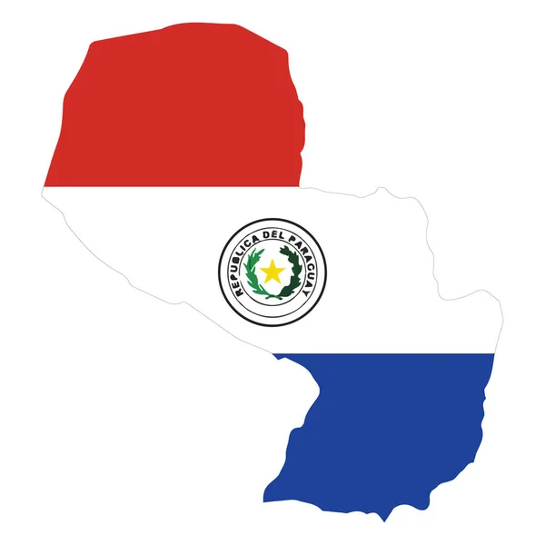 南アメリカのパラグアイ国ベクトルマンと旗のロゴデザインイラスト — ストックベクタ
