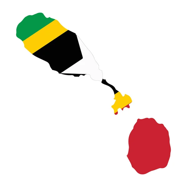 Karayip Vektör Illüstrasyon Bayrağı Harita Logo Tasarımı Kavramında Saint Kitts — Stok Vektör