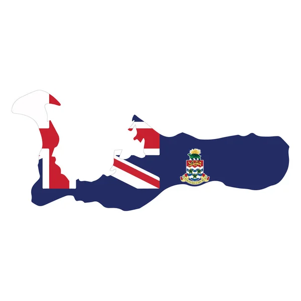Islas Caimán British Overseas Territories Vector Illustration Flag Map Logo — Vector de stock