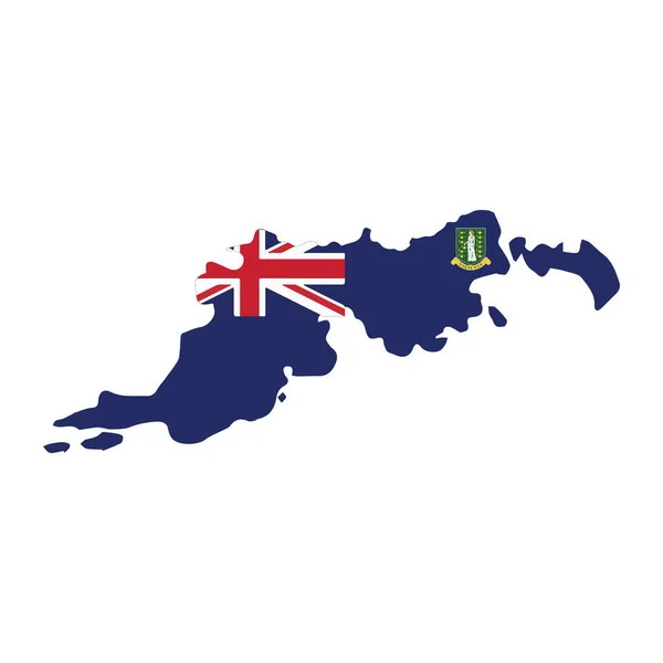 Ilhas Virgens Britânicas Territórios Ultramarinos Britânicos Ilustração Vetorial Bandeira Mapa — Vetor de Stock