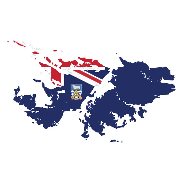 Bandeira Ilustração Vetorial Das Ilhas Malvinas Islas Malvinas Conceito Detalhado — Vetor de Stock