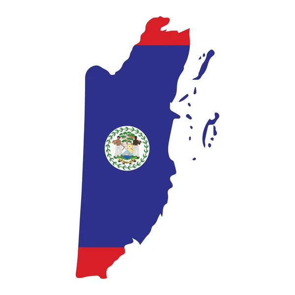 Belize País América Central Mapa Bandeira Ilustração Vetorial — Vetor de Stock