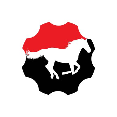 Atın dişli dişli desen rengi içinde çalışan simge vektör çizimi.