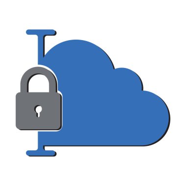 Bulut Güvenlik Şablonu IT Vektör Yaratıcı İllüstrasyon