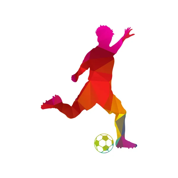 Football Soccer Player Man Action Simple White Background Vector Illustration — Stock Vector
