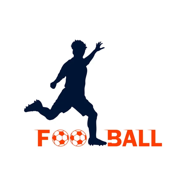 Football Footballeur Homme Action Avec Fond Blanc Texte Créatif Illustration — Image vectorielle