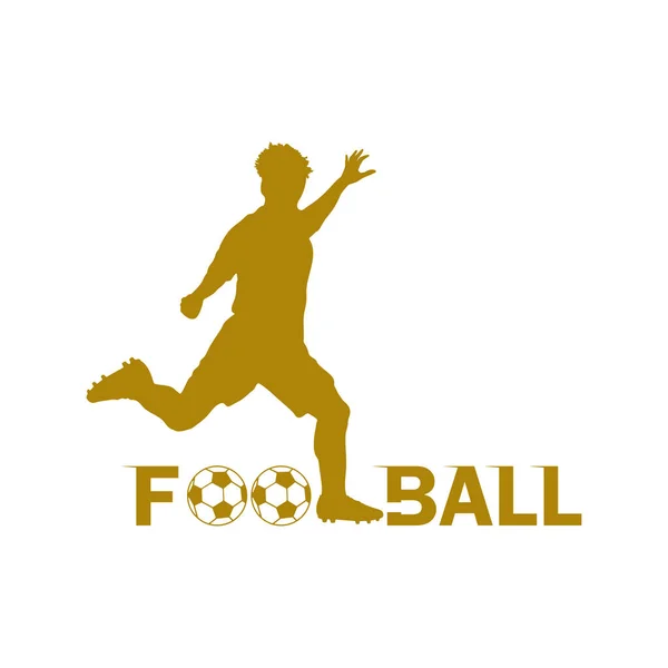 Ποδόσφαιρο Παίκτης Άνθρωπος Δράση Δημιουργικό Κείμενο Λευκό Φόντο Εικονογράφηση Διανύσματος — Διανυσματικό Αρχείο