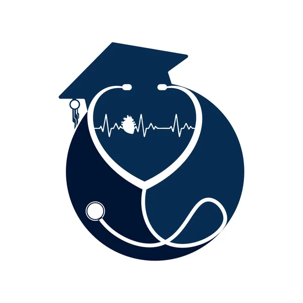 Pharmacy Medical Stethoscope Hospital Vector Education Cap Illustration — Stock Vector