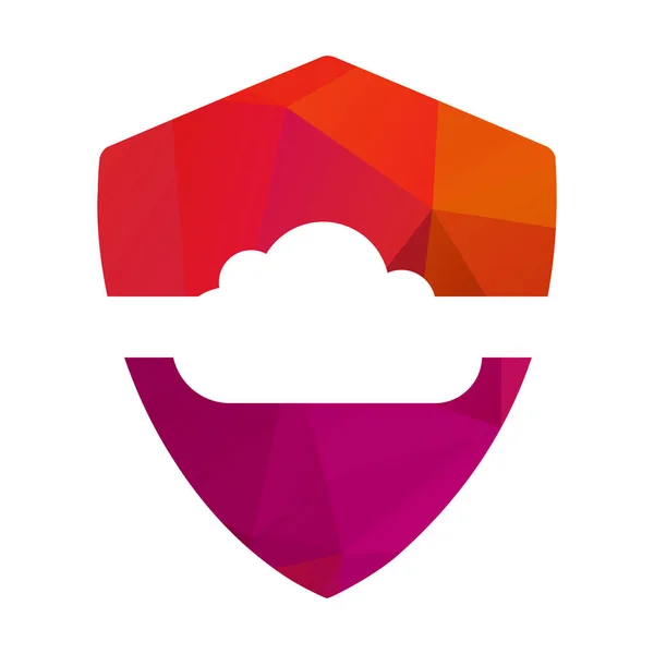 Cloud Security Templete ve Cloud Icon Vektör İllüstrasyonu