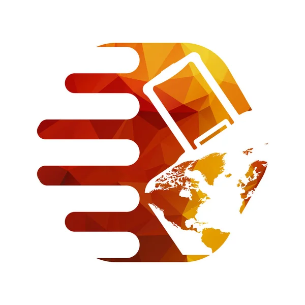 Resebyrå Logotyp Med Världskarta Bagage Vektor Illustration — Stock vektor
