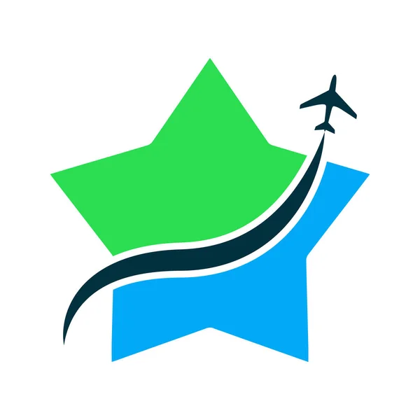 Logo Biura Podróży Ilustracją Wektora Gwiazdy — Wektor stockowy