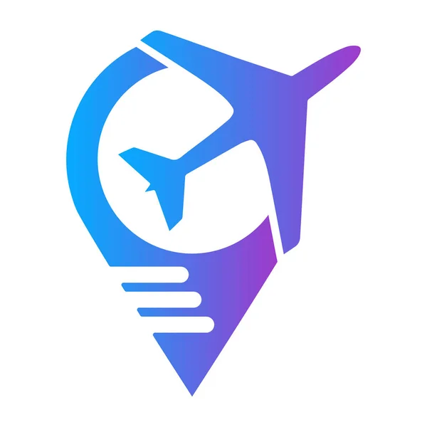 Resebyrå Logotyp Med Plats Ikon Vektor Illustration — Stock vektor