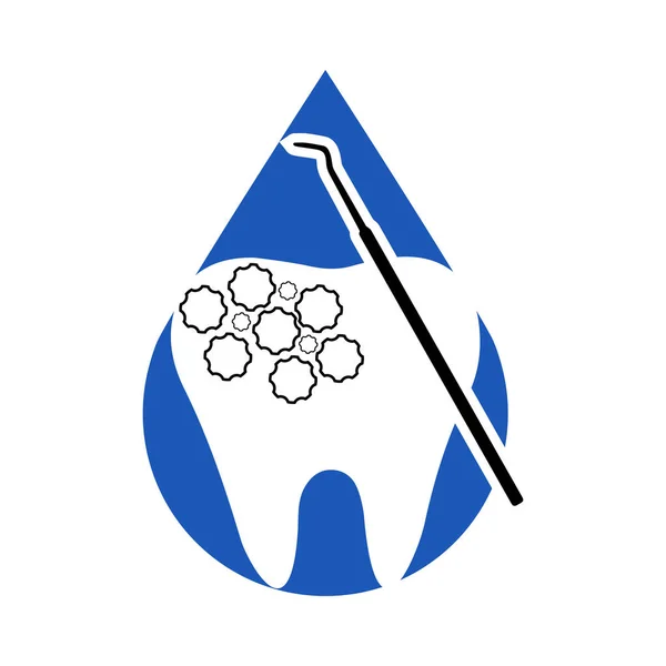 Su damlası şekil çizimi ile diş logosu aracı teçhizatı