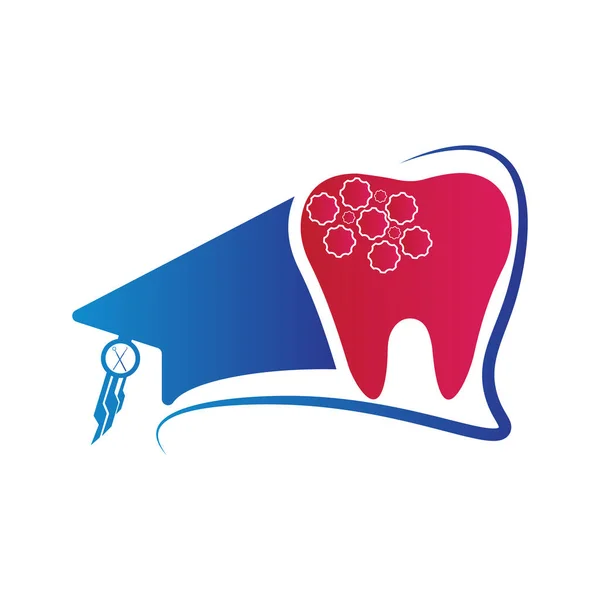 Diente Logo Cuidado Dental Con Ilustración Vectores Tapa Educación — Vector de stock
