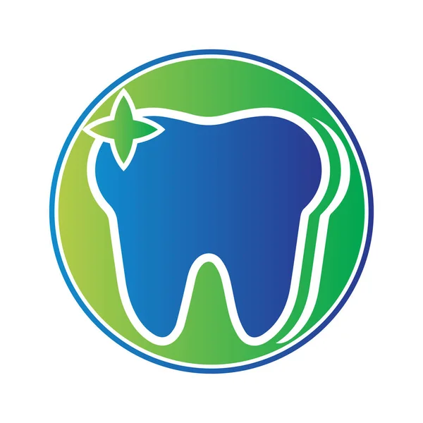 Logotipo Dente Cuidados Dentários Com Forma Círculo Ilustração Vetorial —  Vetores de Stock