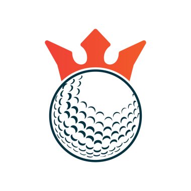 Crown vektör illüstrasyonlu golf topu