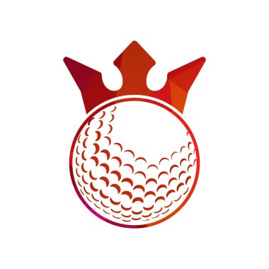 Crown vektör illüstrasyonlu golf topu