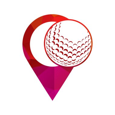 Golf topu ve lokasyon vektör çizimi