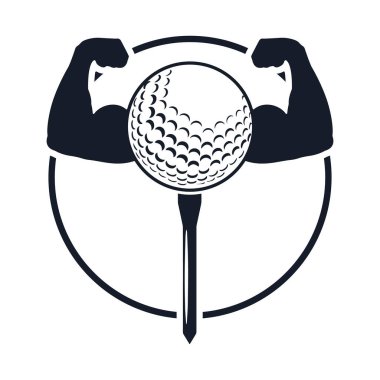 Golf topu ve vücut pazıları vektör çizimi