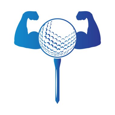 Golf topu ve vücut pazıları vektör çizimi