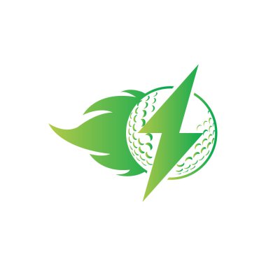 Ateş vektör illüstrasyonlu golf topu ve elektrik sürgüsü