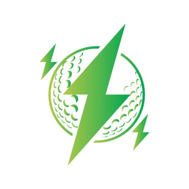 Golf topu ve elektrik civataları vektör illüstrasyonu