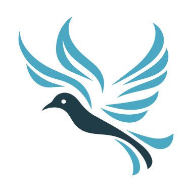 kuş logosu tasarımı vektör çizimi